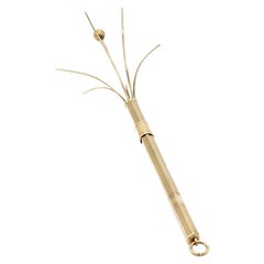 Retro 9 Kt Yellow Gold Propelling Swizzle Stick Cocktail Stirrer