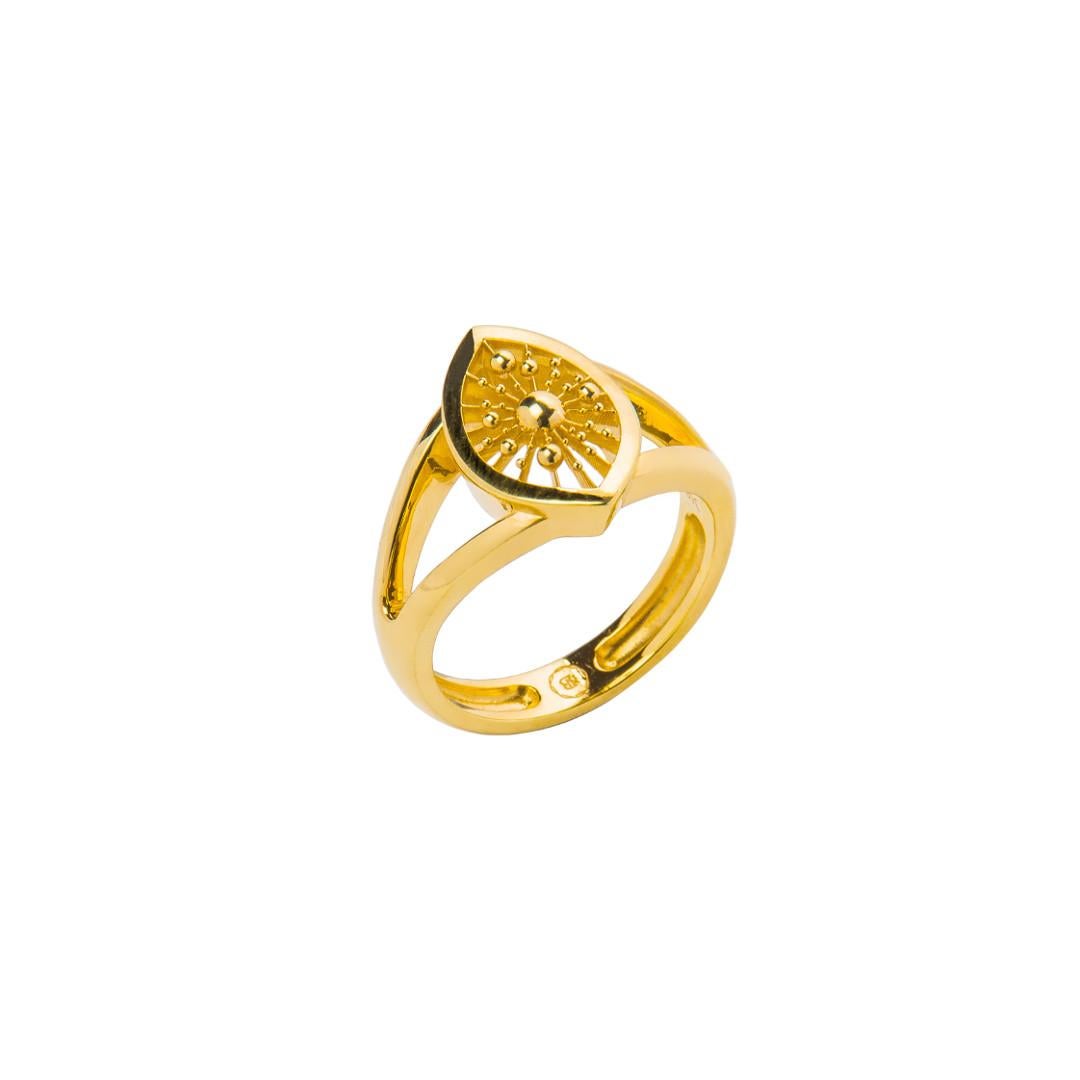 9 Karat Yellow Gold Soleil Cocktail Ring Natalie Barney In New Condition For Sale In Crows Nest, NSW