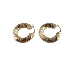 9 Karat Yellow Gold Twist Hoop Earrings #24778