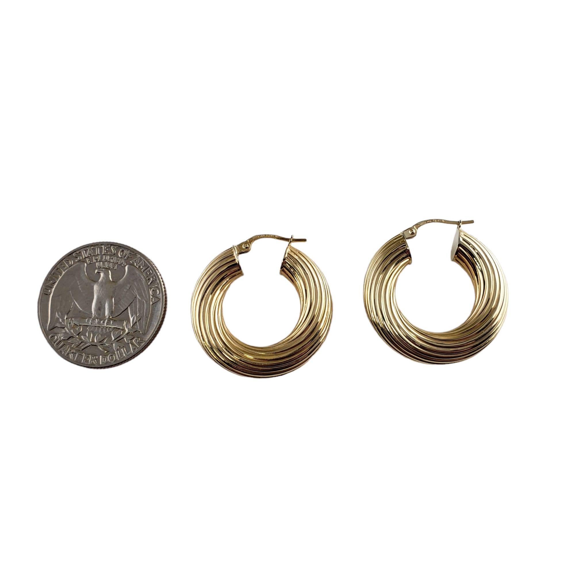 9 Karat Yellow Gold Twist Hoop Earrings For Sale 1