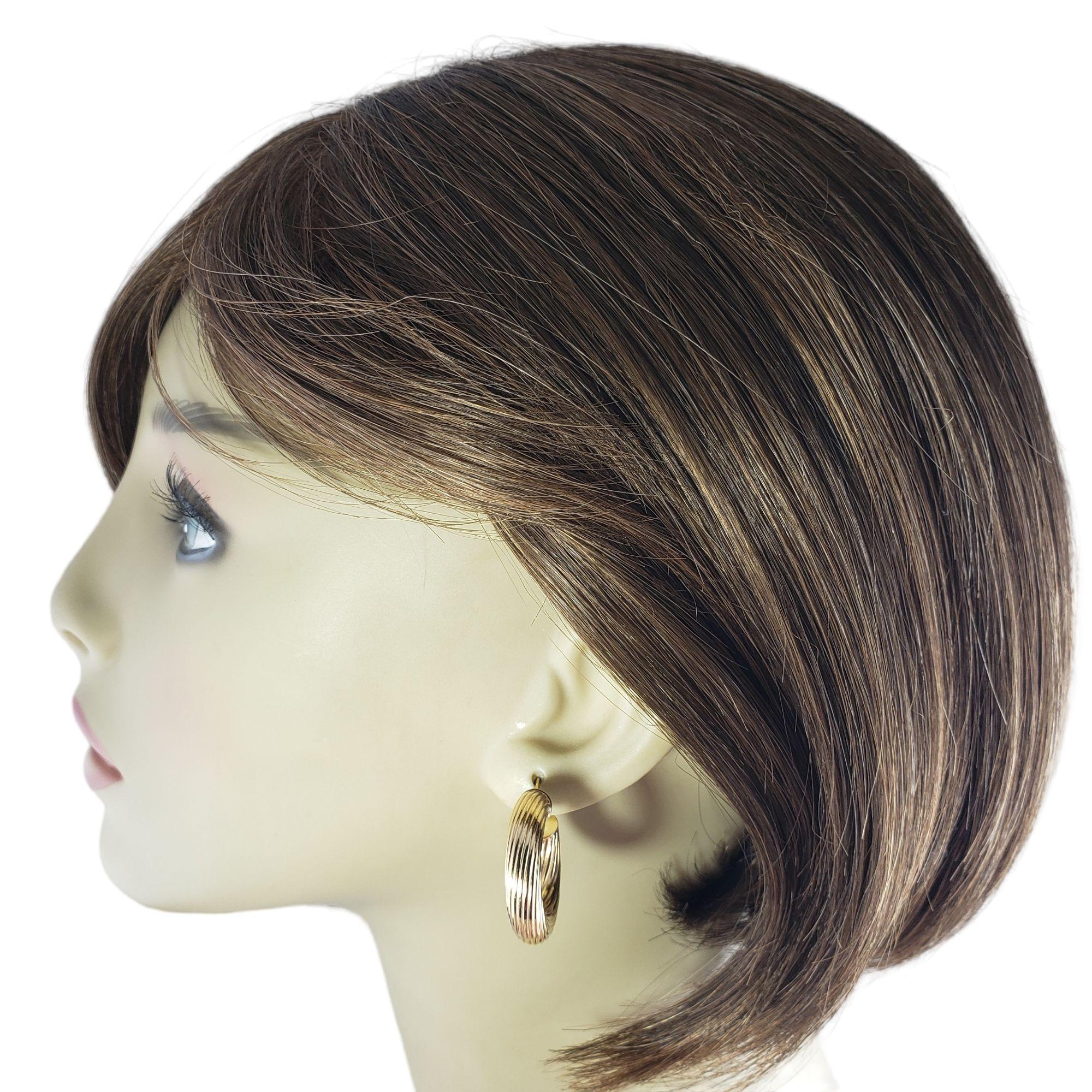 9 Karat Yellow Gold Twist Hoop Earrings For Sale 2