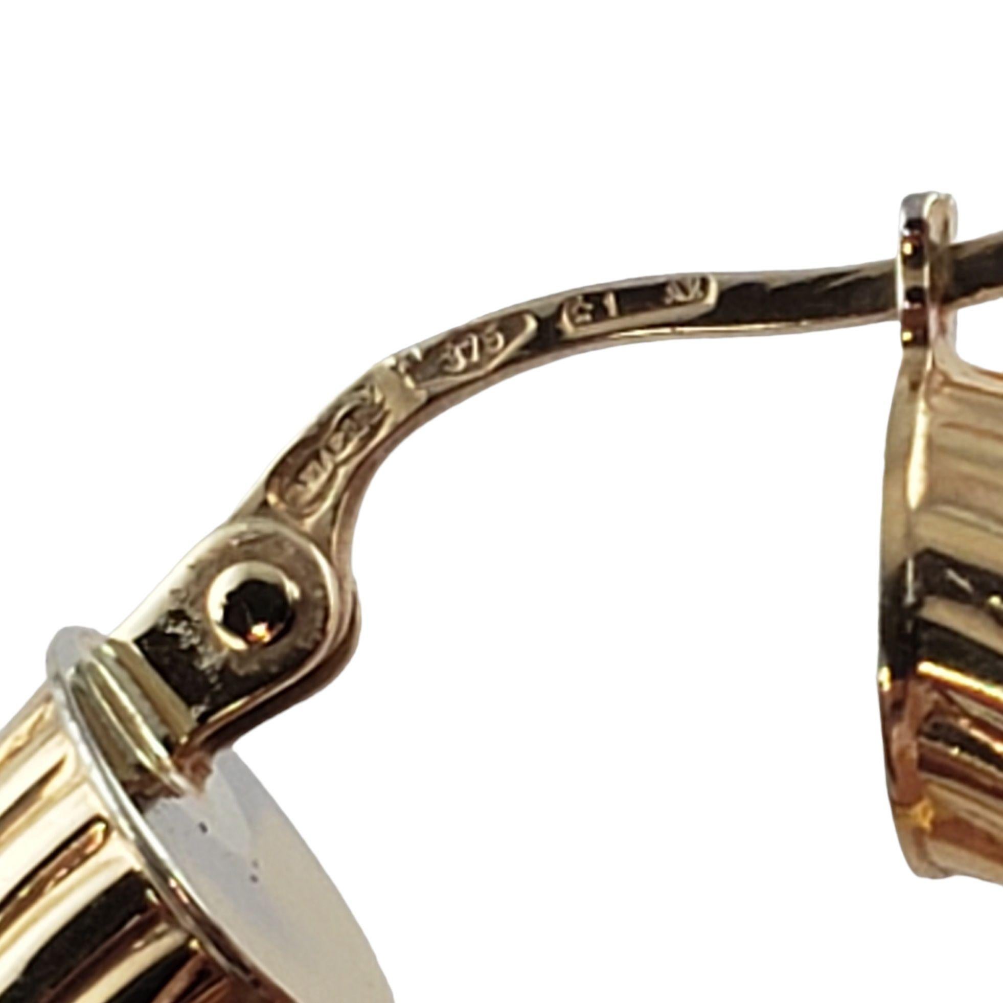 9 Karat Yellow Gold Twist Hoop Earrings For Sale 3