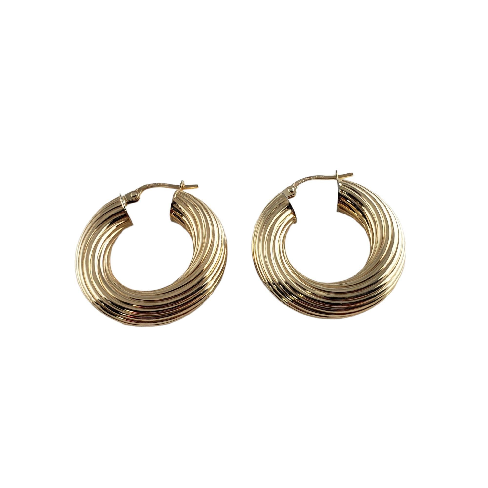 9 Karat Yellow Gold Twist Hoop Earrings For Sale 4