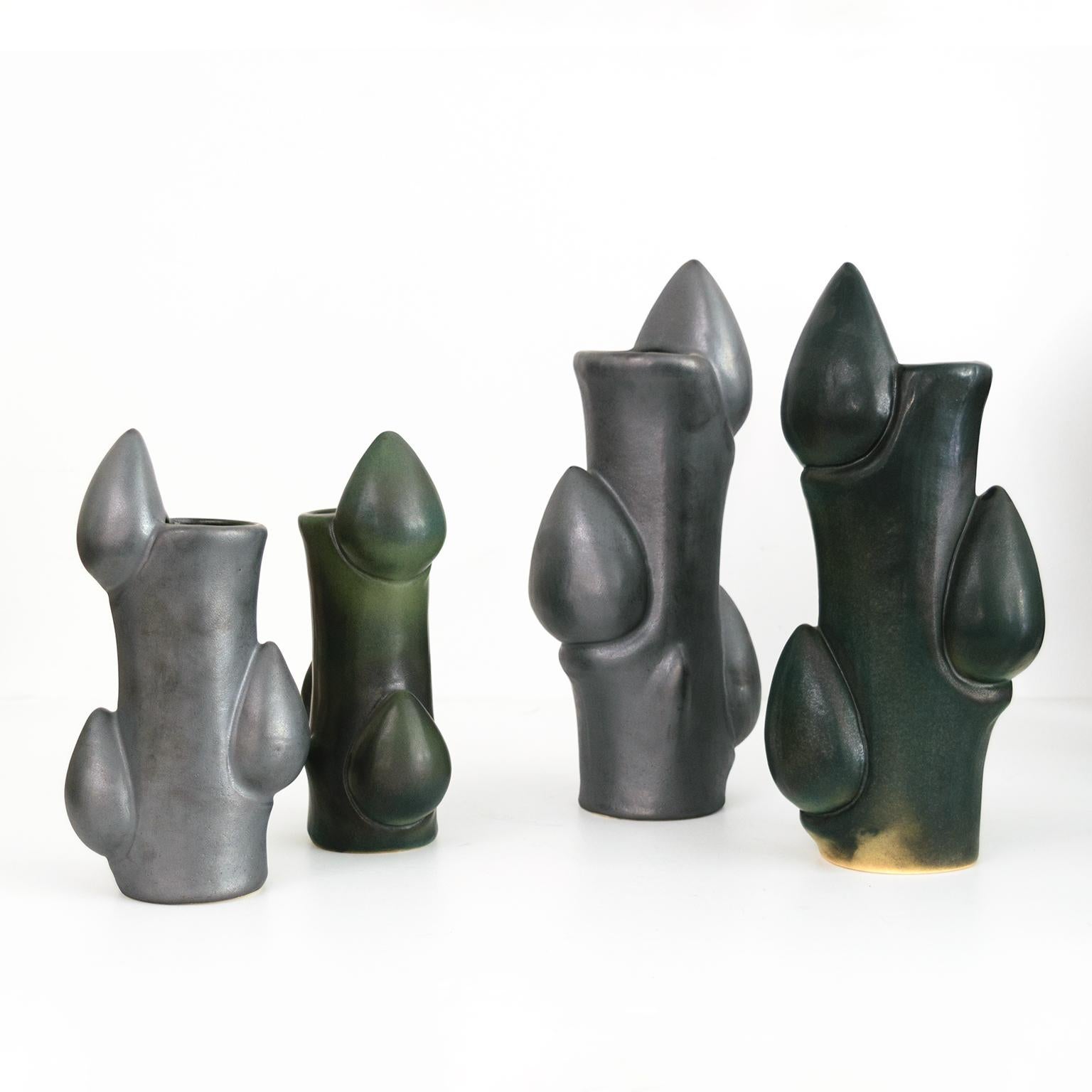 9 von Knud Basse entworfene Vasen „Apple Branch“, hergestellt von Michael Andersen & Sons (Skandinavisch) im Angebot