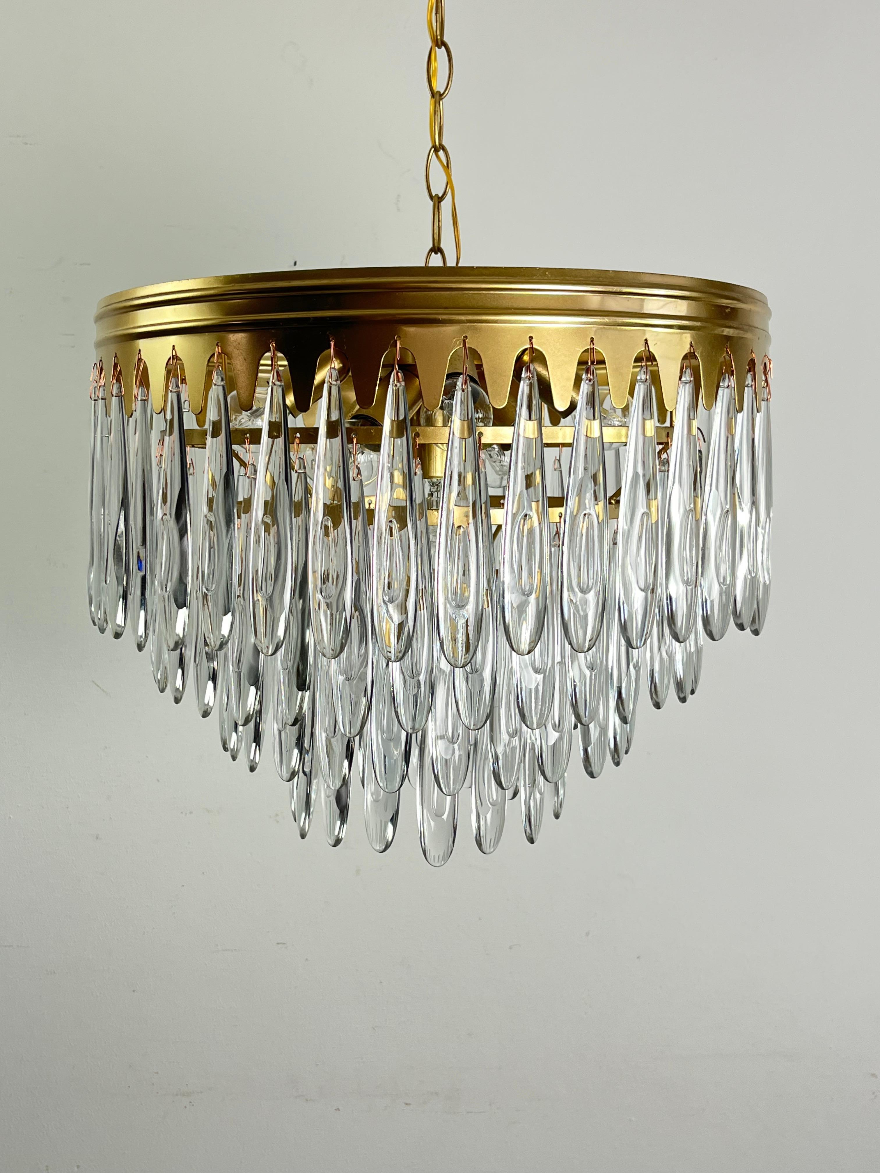 9-Light Mid-Century Murano Glass Chandelier 1960s For Sale 4