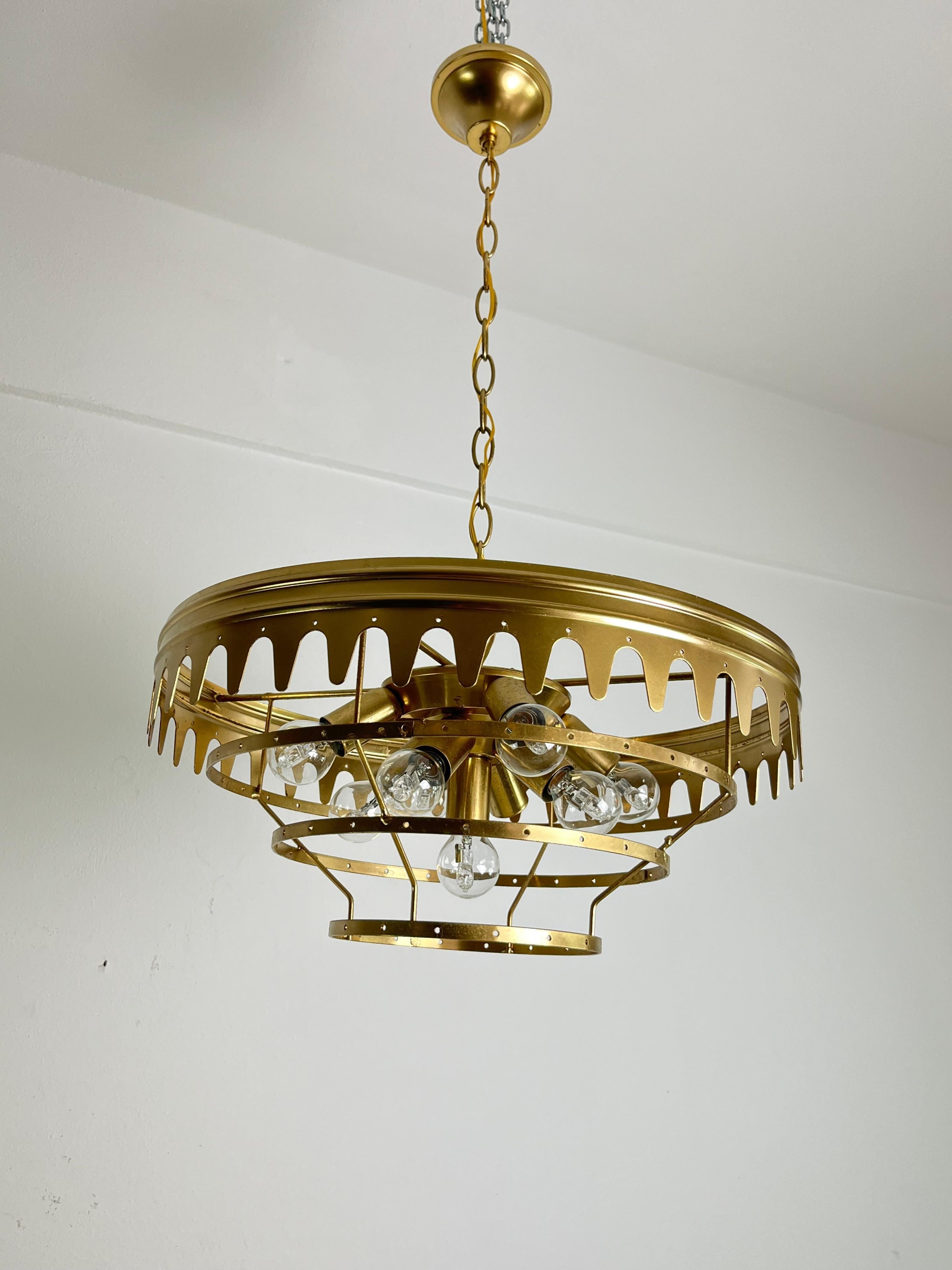 9-Light Mid-Century Murano Glass Chandelier 1960s For Sale 5