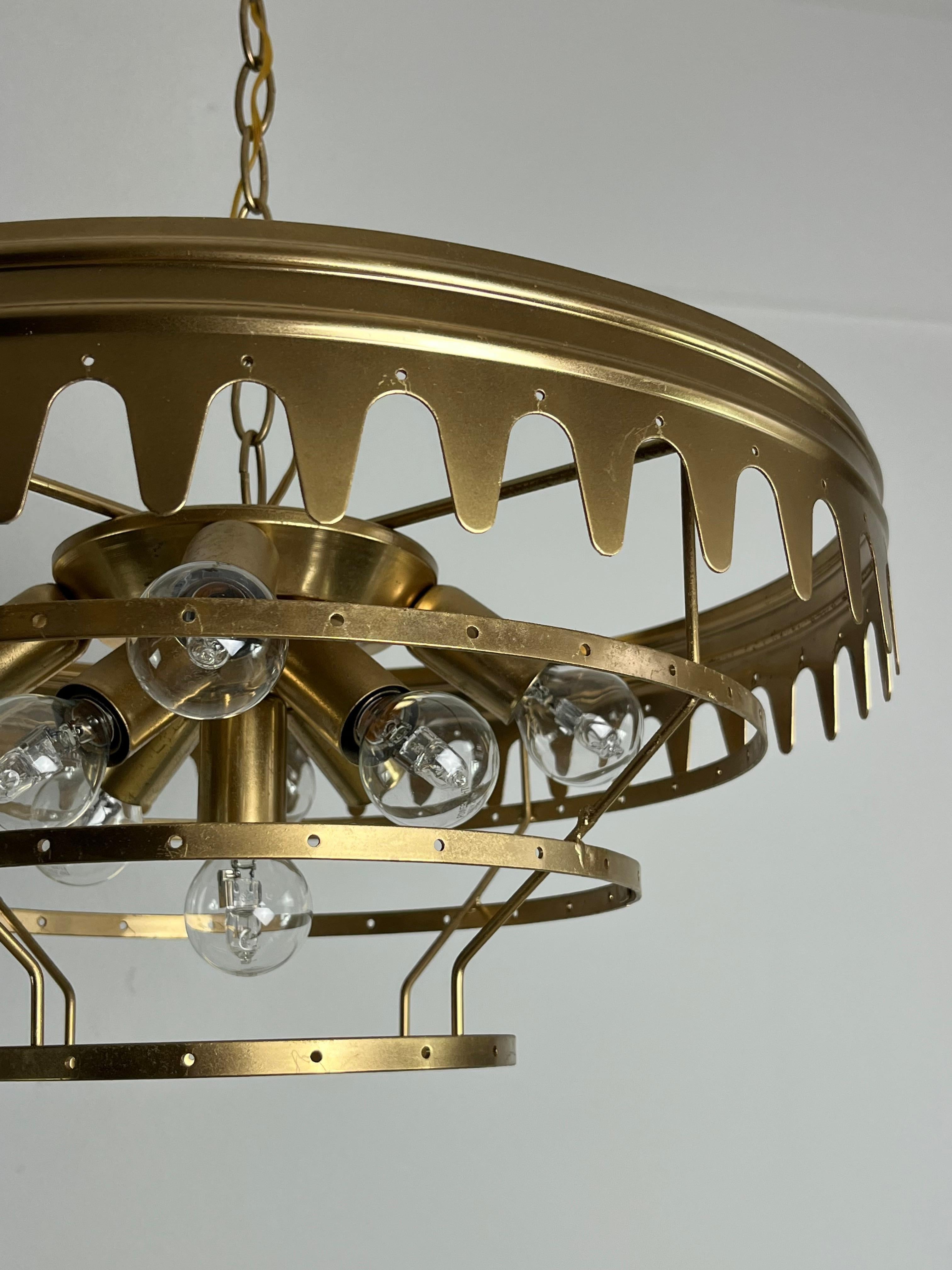 9-Light Mid-Century Murano Glass Chandelier 1960s For Sale 7