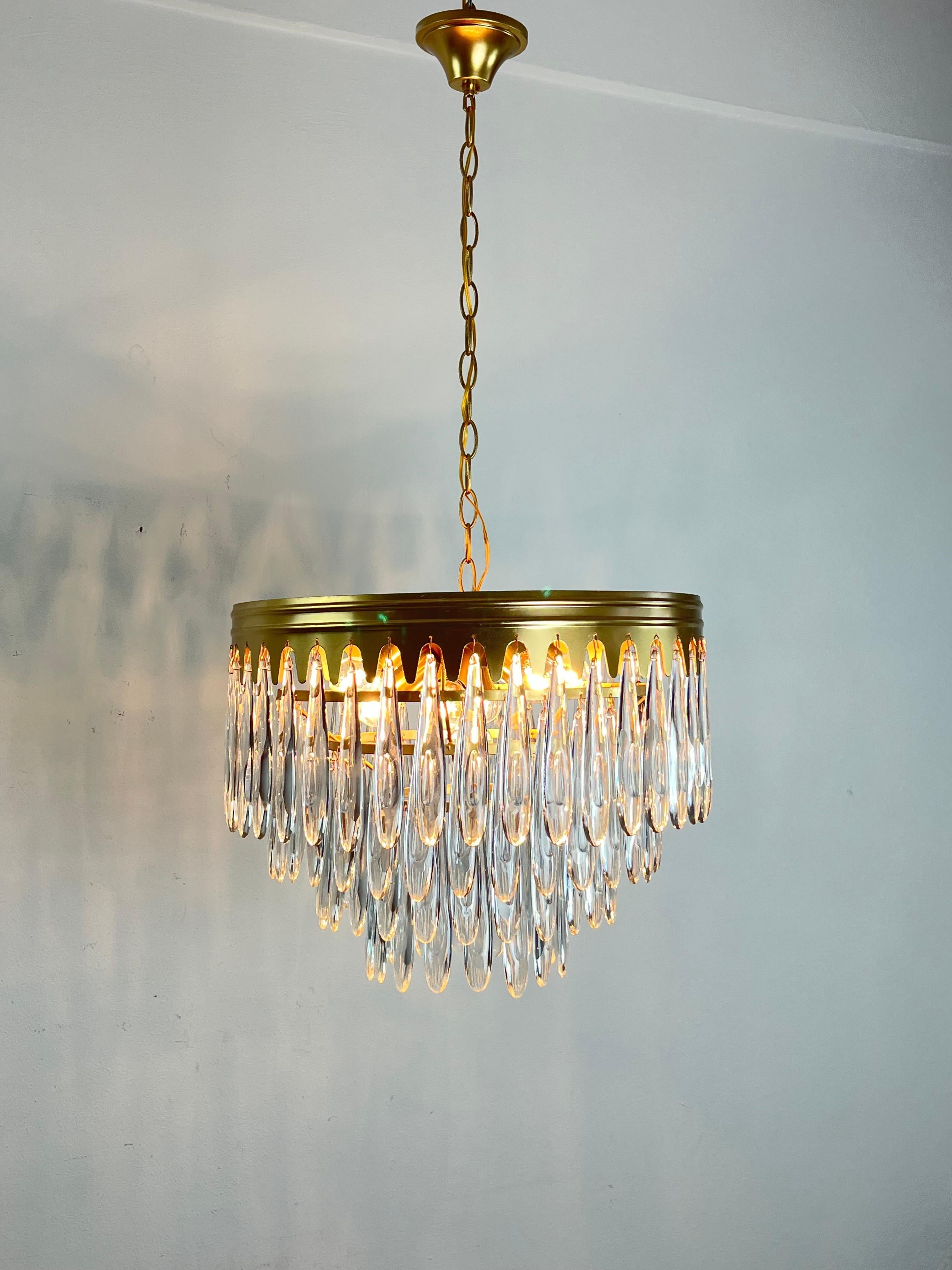 9-Light Mid-Century Murano Glass Chandelier 1960s For Sale 1