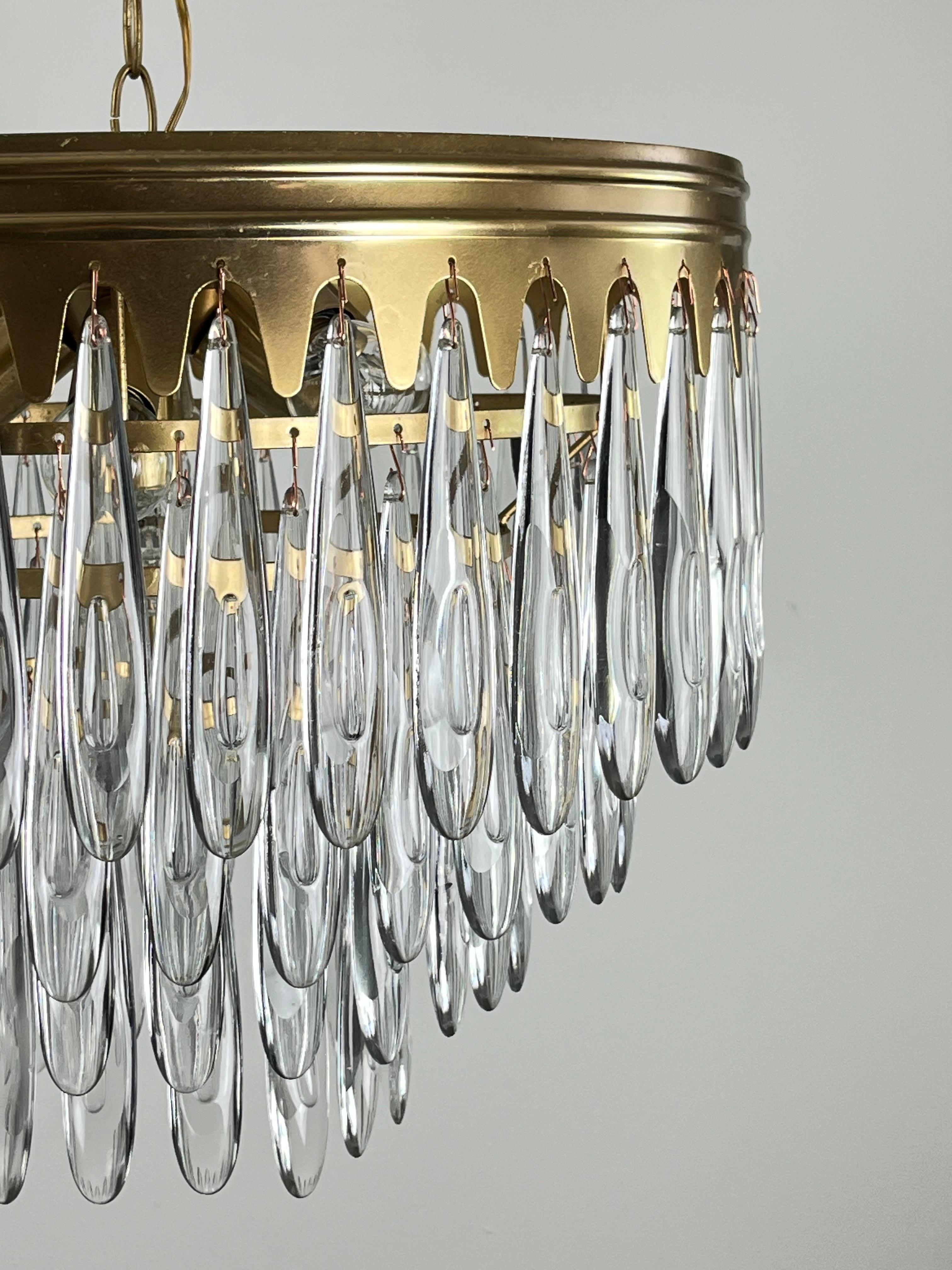9-Light Mid-Century Murano Glass Chandelier 1960s For Sale 2