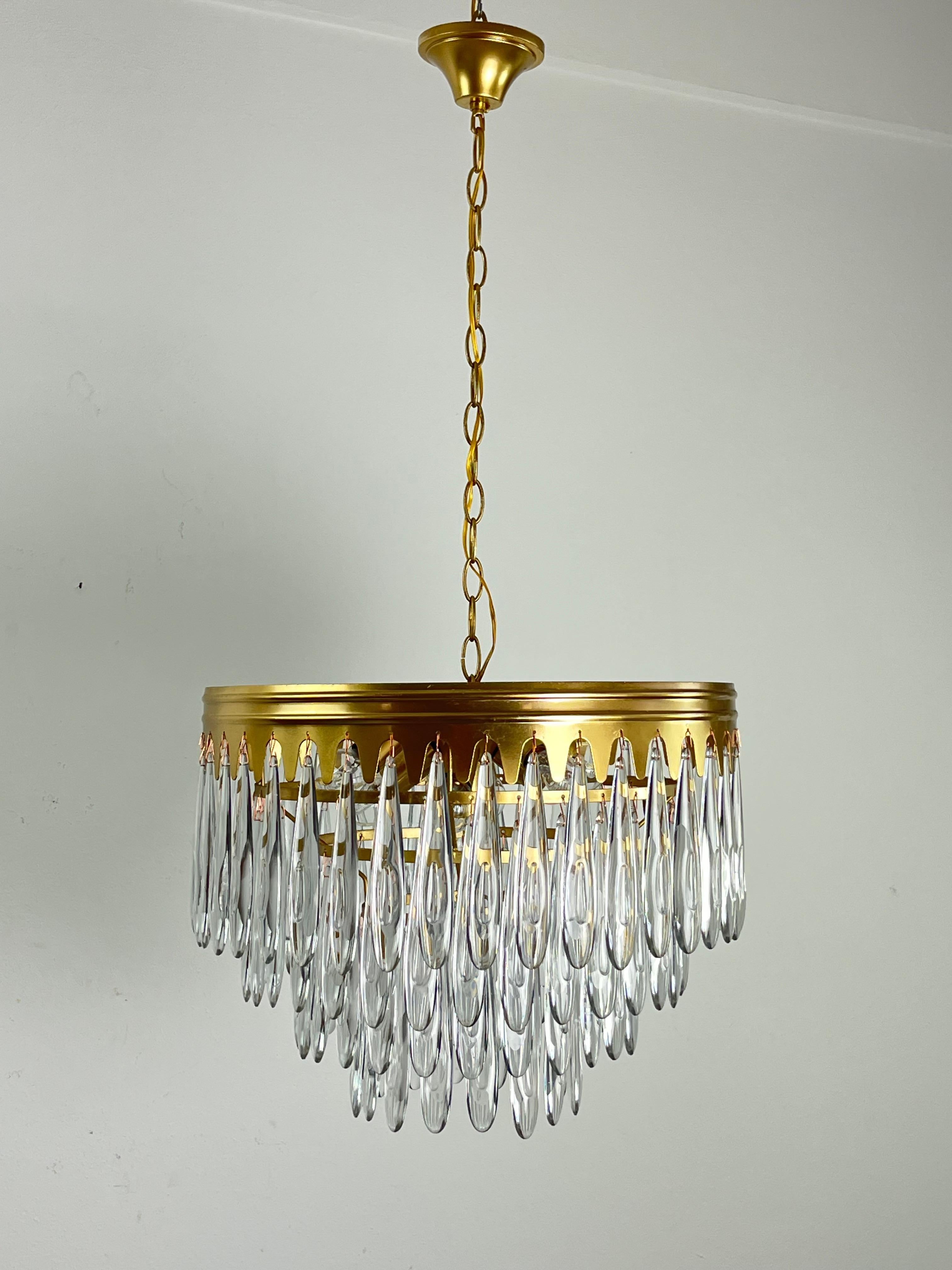 9-Light Mid-Century Murano Glass Chandelier 1960s For Sale 3