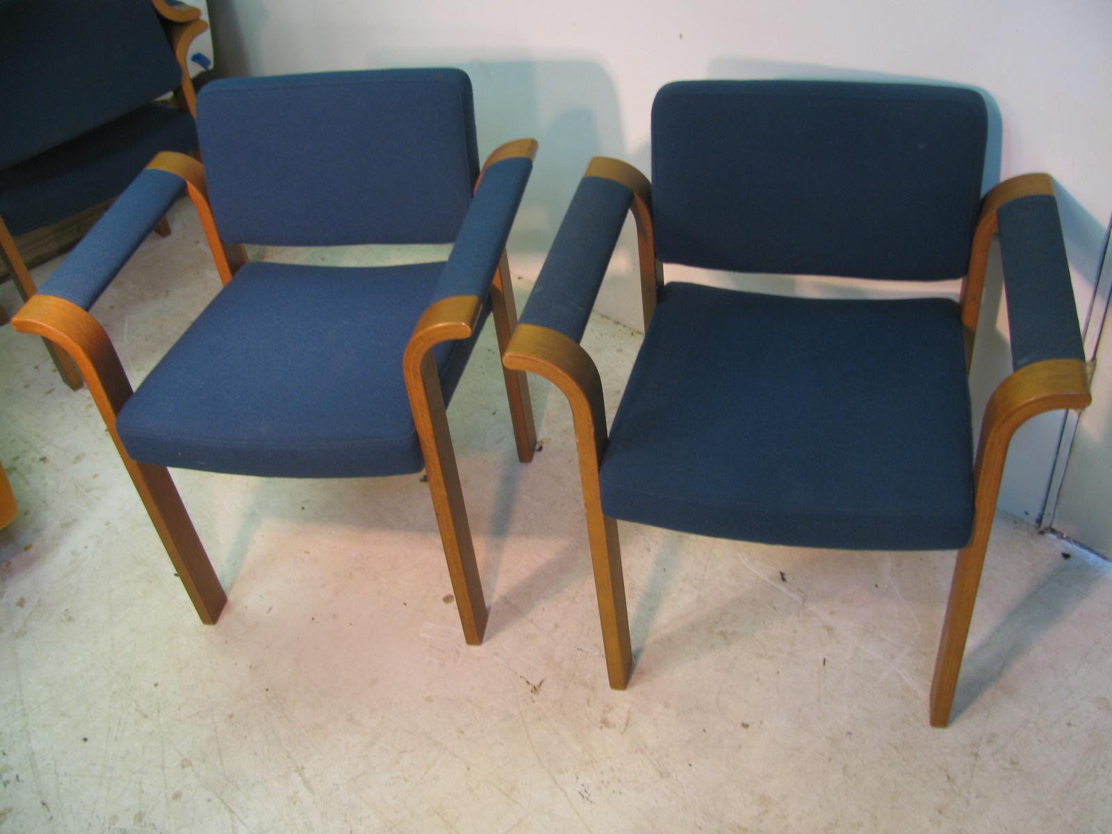 9 Mid-Century Modern Oak Bentwood Dining, Conference Chairs 2