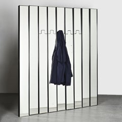 9 Model "Gronda" Coat racks and mirrors by Luciano Bertoncini, circa 1970