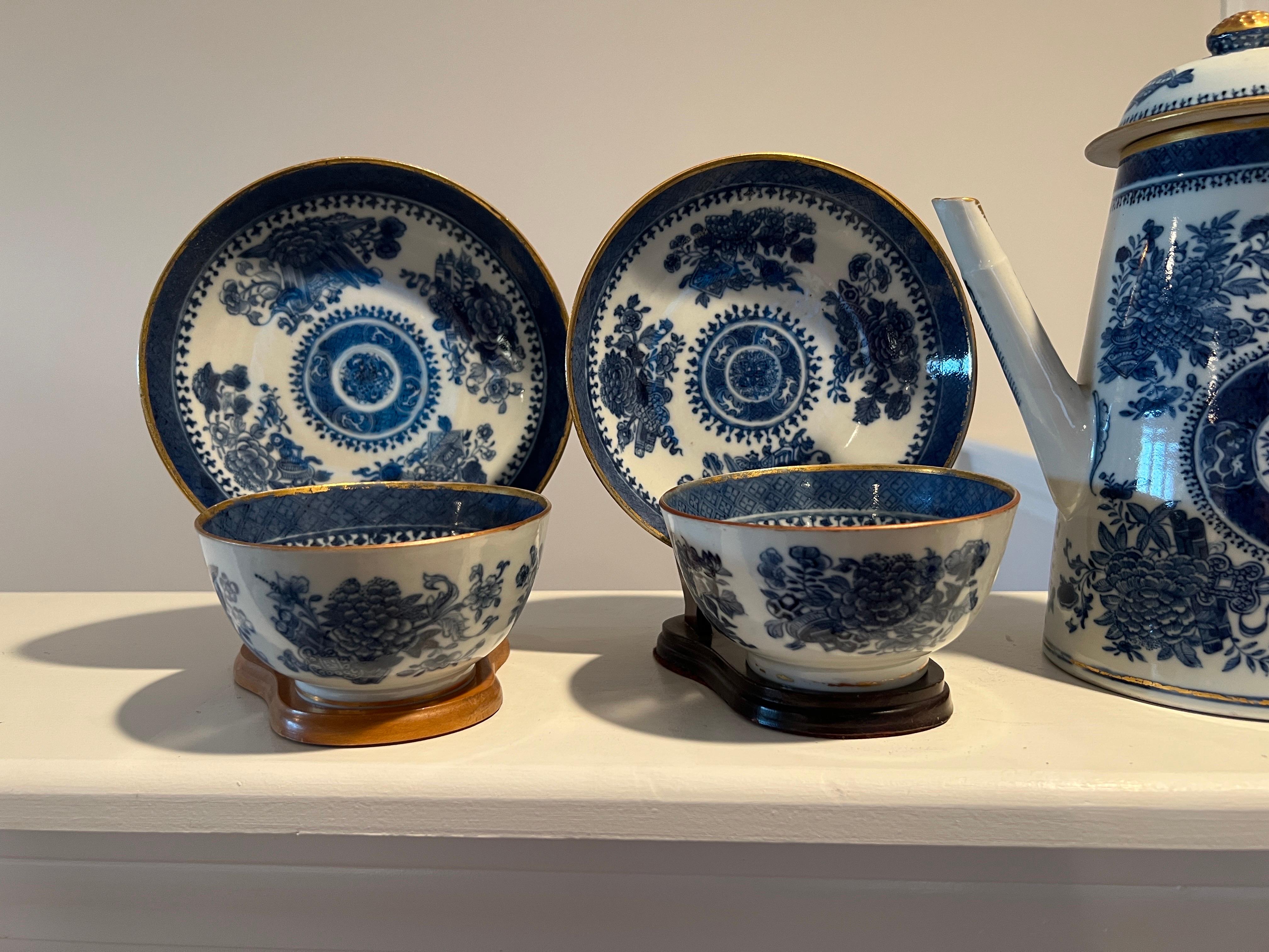 Chinese, 18th century.

A nine peice grouping of Chinese export porcelain for the American or European market in the famous 