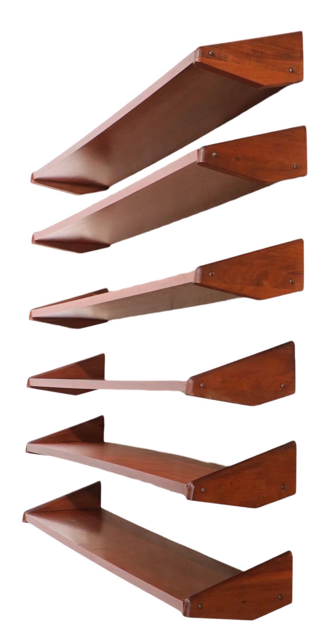 9 Pc. Set of Mid Century Wall Mount Shelves Made in Brazil Ca 1950-1960's 4