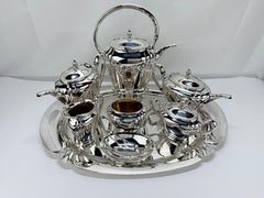 9 PC, Sterling Silver "Orchid" Tea and Coffee Service by International C. 1930