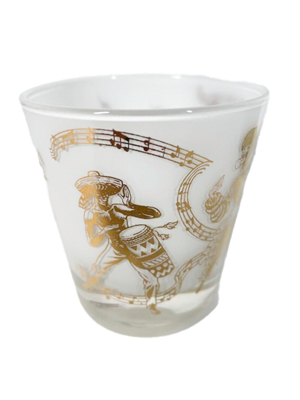 9teiliges Cocktail-Set mit Calypso-Thema, Krug, Krug und 8 Old Fashioned Gläsern im Zustand „Gut“ im Angebot in Nantucket, MA
