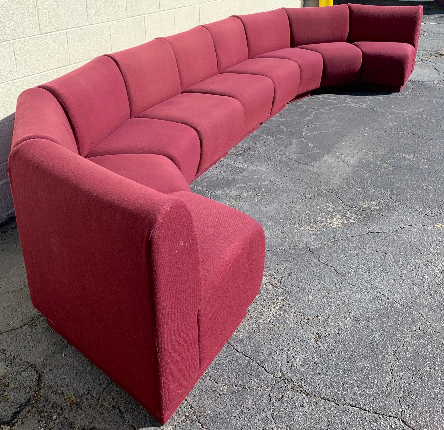 Upholstery 9-Piece Modular Living Room Attributed to Milo Baughman for Thayer Coggin For Sale