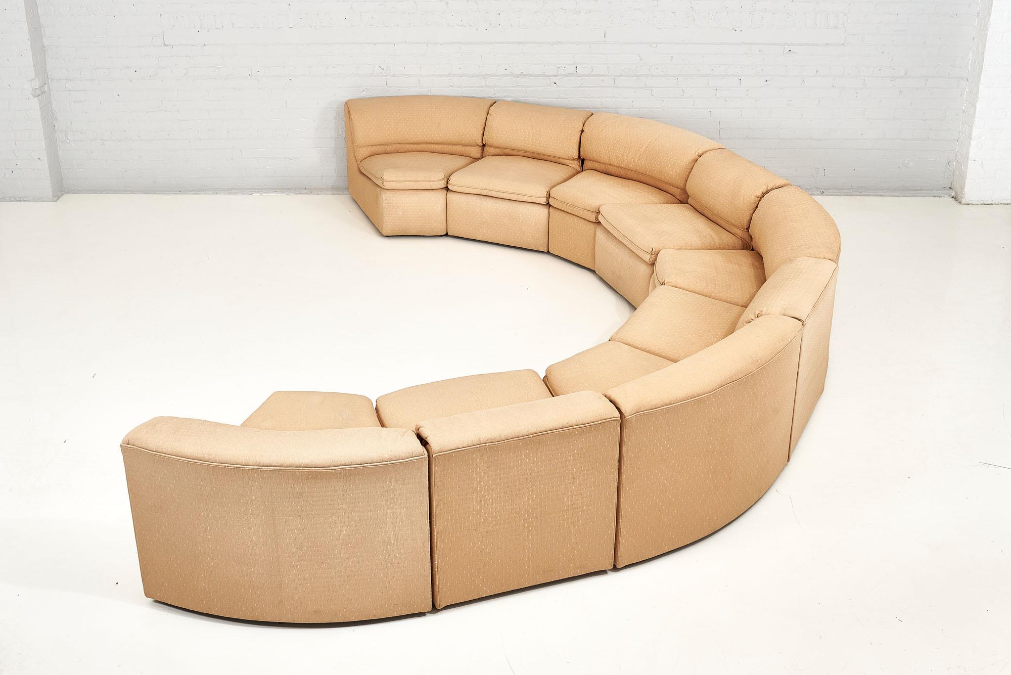 9teiliges modulares Halb-Circle-Sofa, 1970 (Postmoderne)