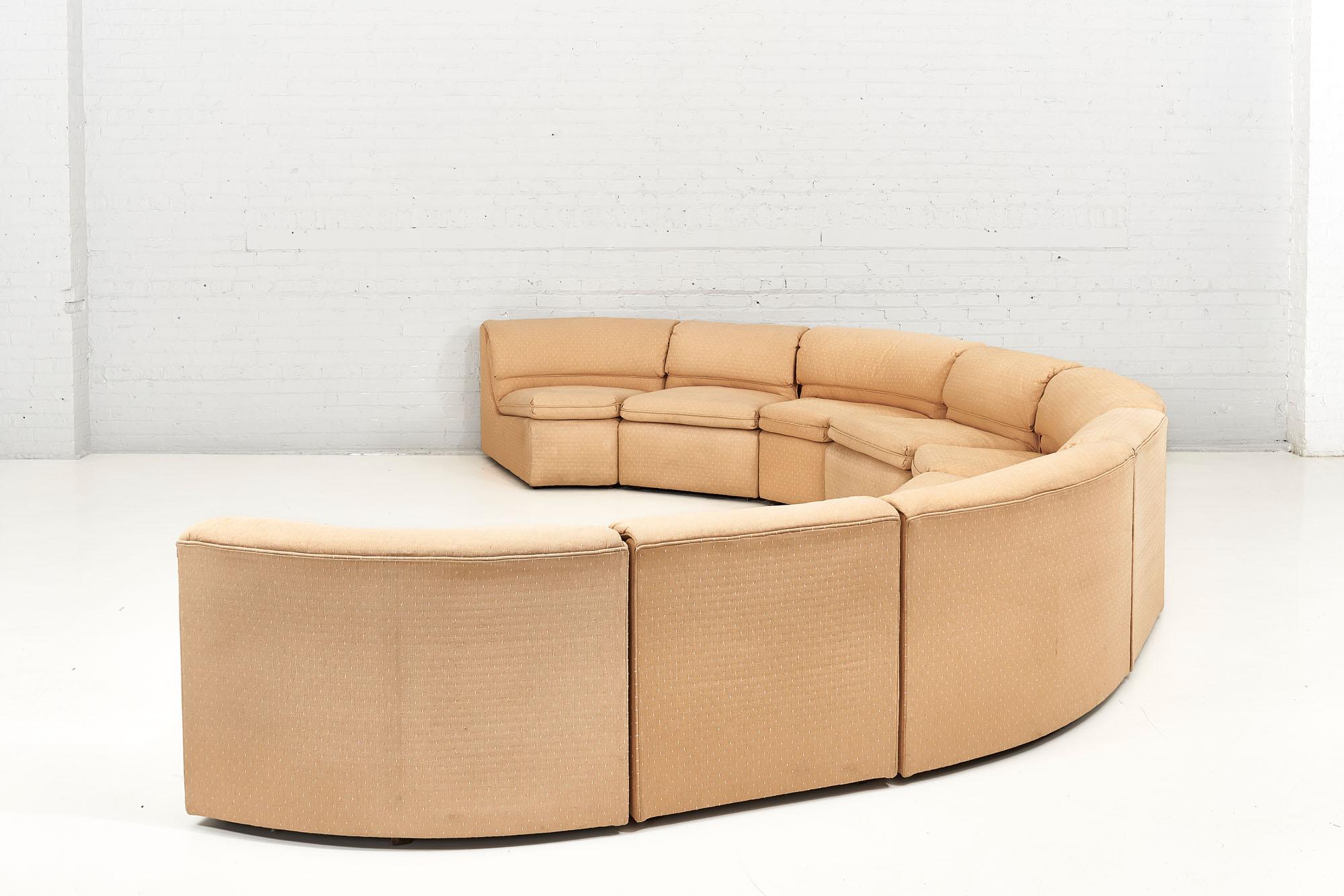 9teiliges modulares Halb-Circle-Sofa, 1970 (amerikanisch)