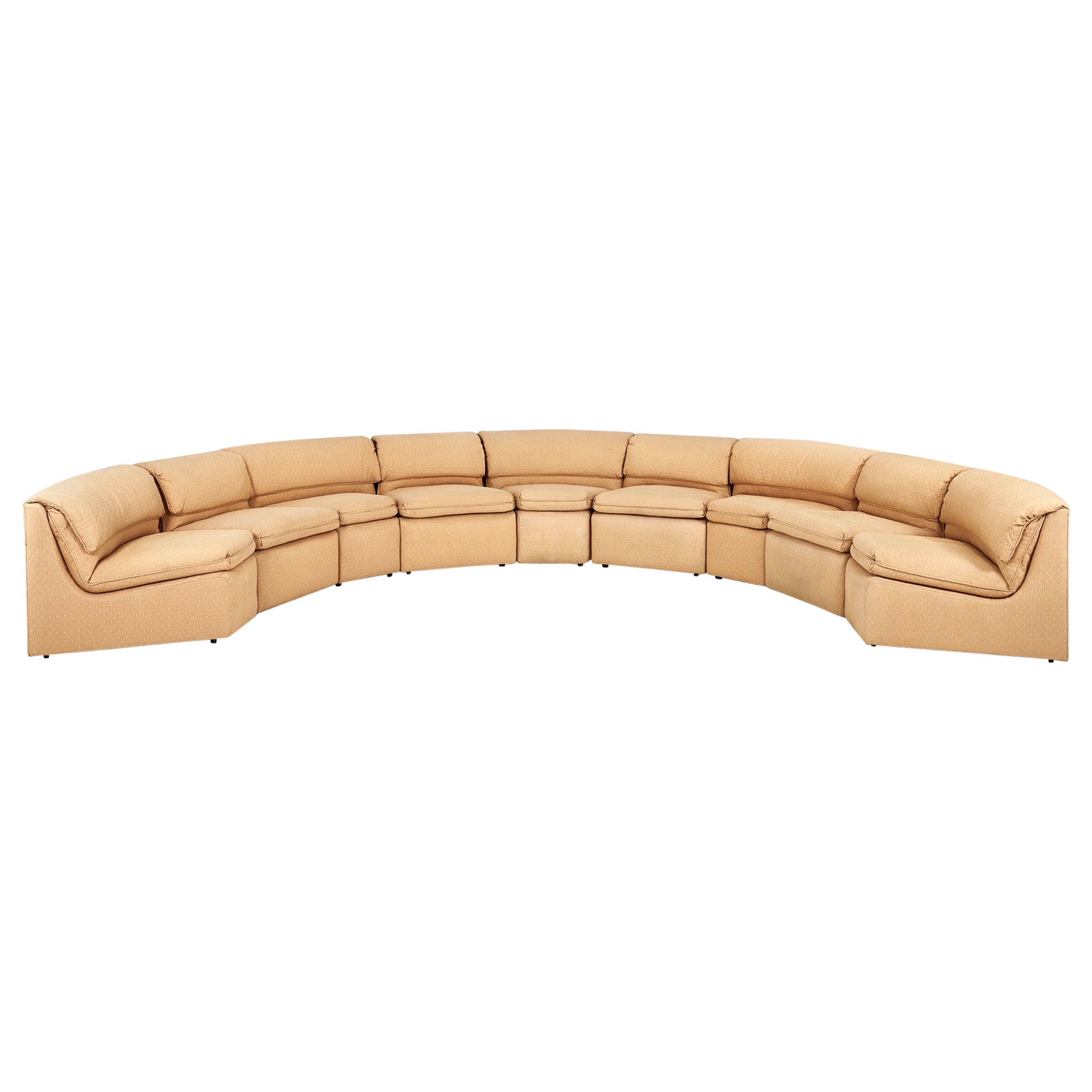 9 Piece Modular Half-Circle Sofa, 1970