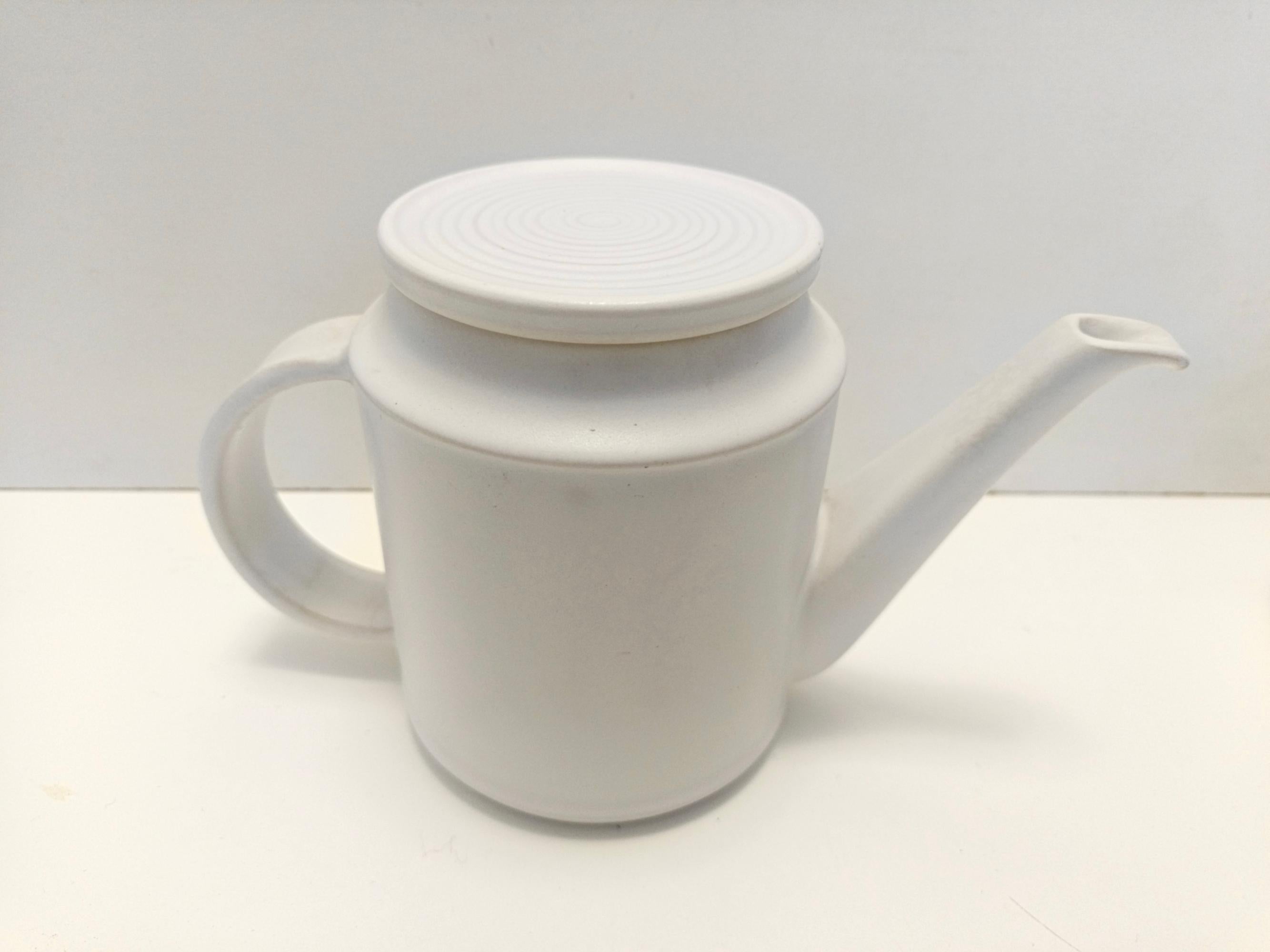 Juego de desayuno de cerámica blanca de 9 piezas de Franco Bucci para Laboratorio Pesaro en Excelente estado para la venta en Bresso, Lombardy