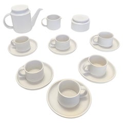 Juego de desayuno de cerámica blanca de 9 piezas de Franco Bucci para Laboratorio Pesaro