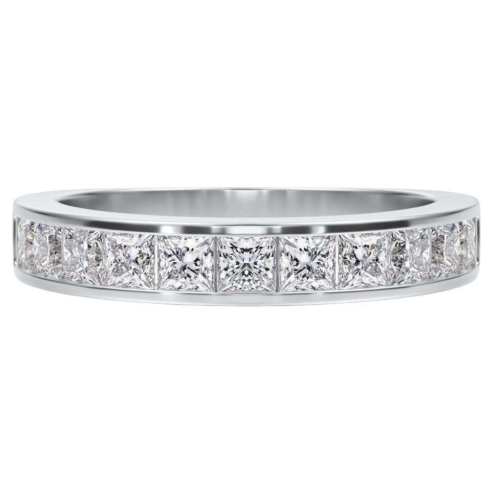Princess Channel Set Rings Customizable 9 princess cut channel set band For Sale at 1stDibs
