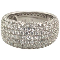 9-Row Wide Pave Diamond Ring