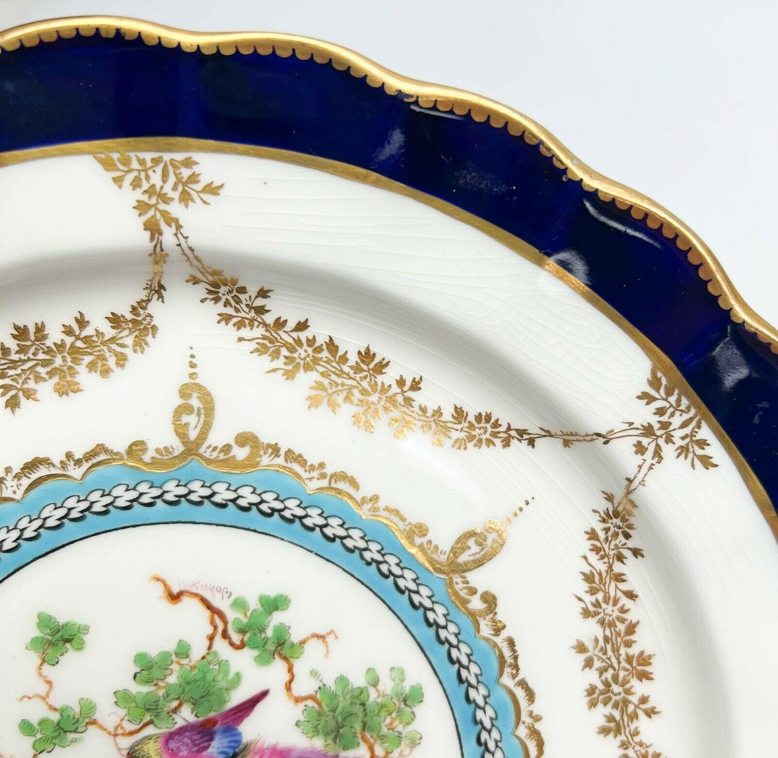 9 Royal Worcester for Tiffany & Co. Porcelain Dessert Plates Artist Signed, 1925 In Good Condition In Gardena, CA