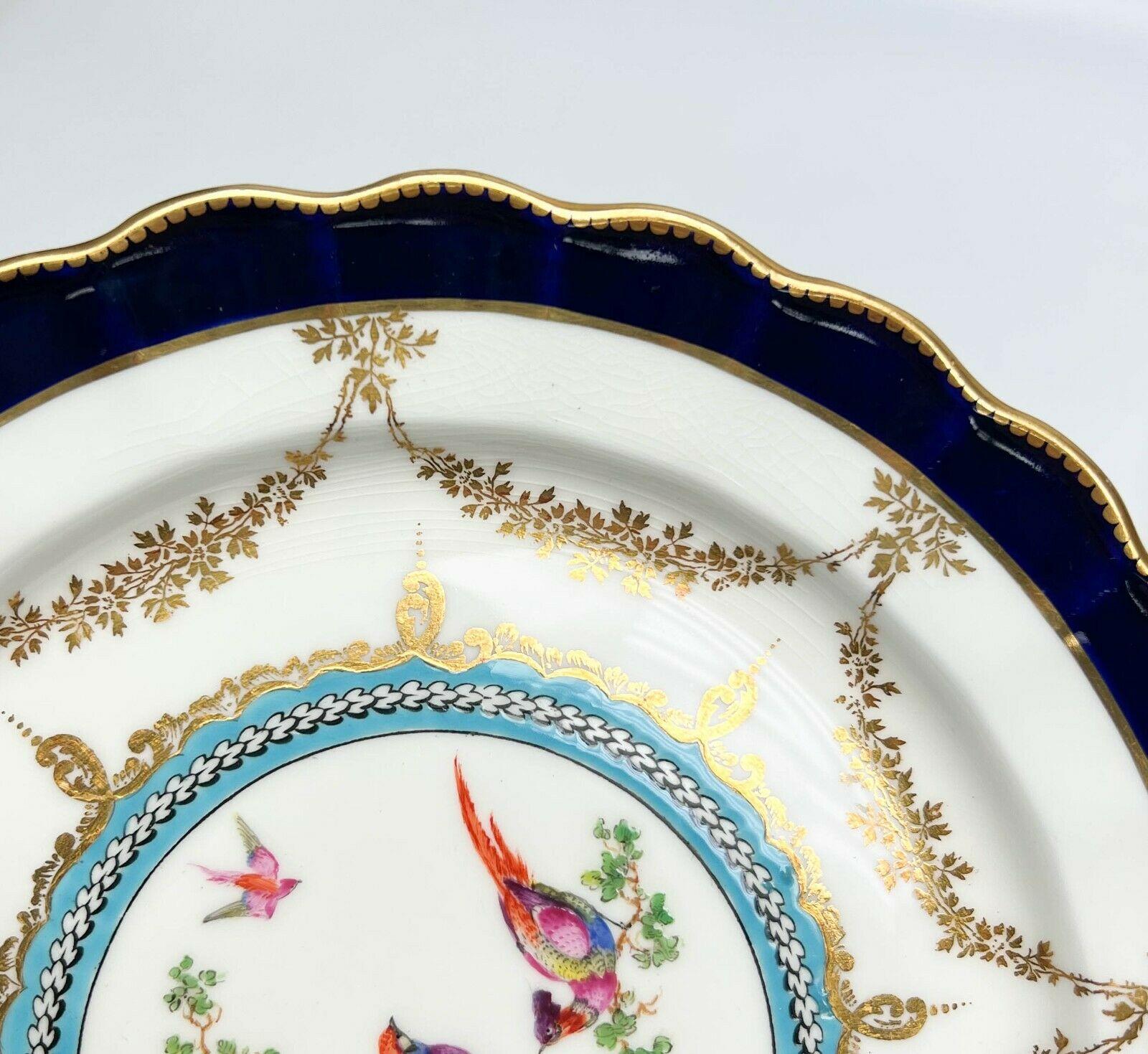20th Century 9 Royal Worcester for Tiffany & Co. Porcelain Dessert Plates Artist Signed, 1925