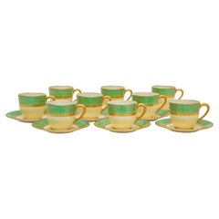 9 Sets of Expresso or Demi Tasse Cup & Saucers. Antique Custom Order Circa 1920