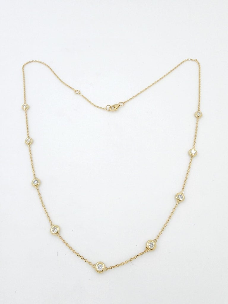 Diamonds and 14k Yellow Gold 7 Station Necklace main image 0