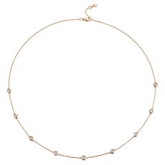 9-Station Diamond by the Yard Necklace in 14 Karat Yellow Gold