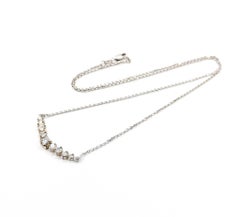 9-Stone Diamond Necklace in 14k White Gold