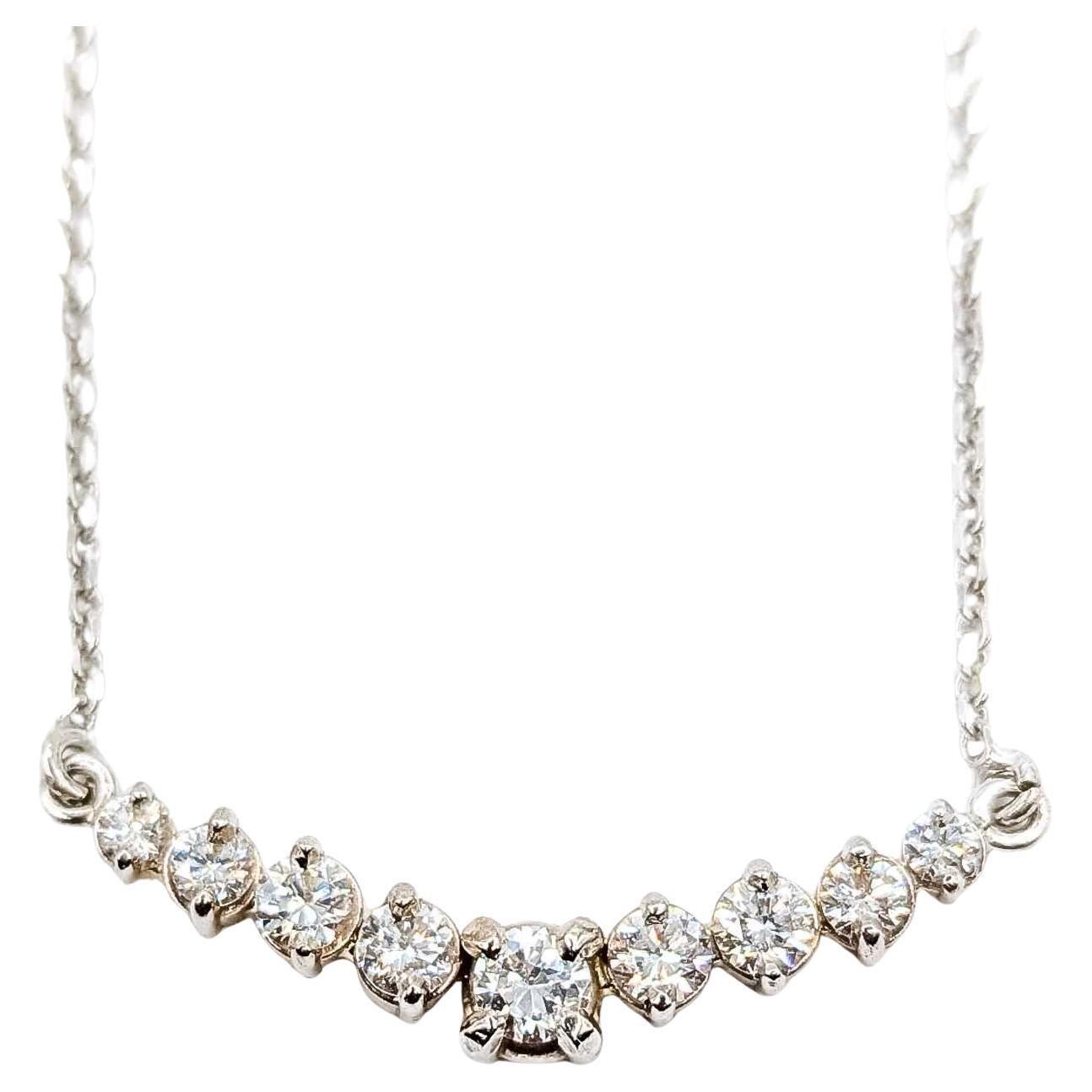 Collana con 9 pietre e diamanti in oro bianco 14k