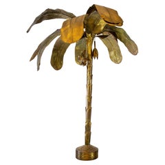 Tall Decorator Brass Palm Tree Attributed to Maison Jansen Hollywood Regency