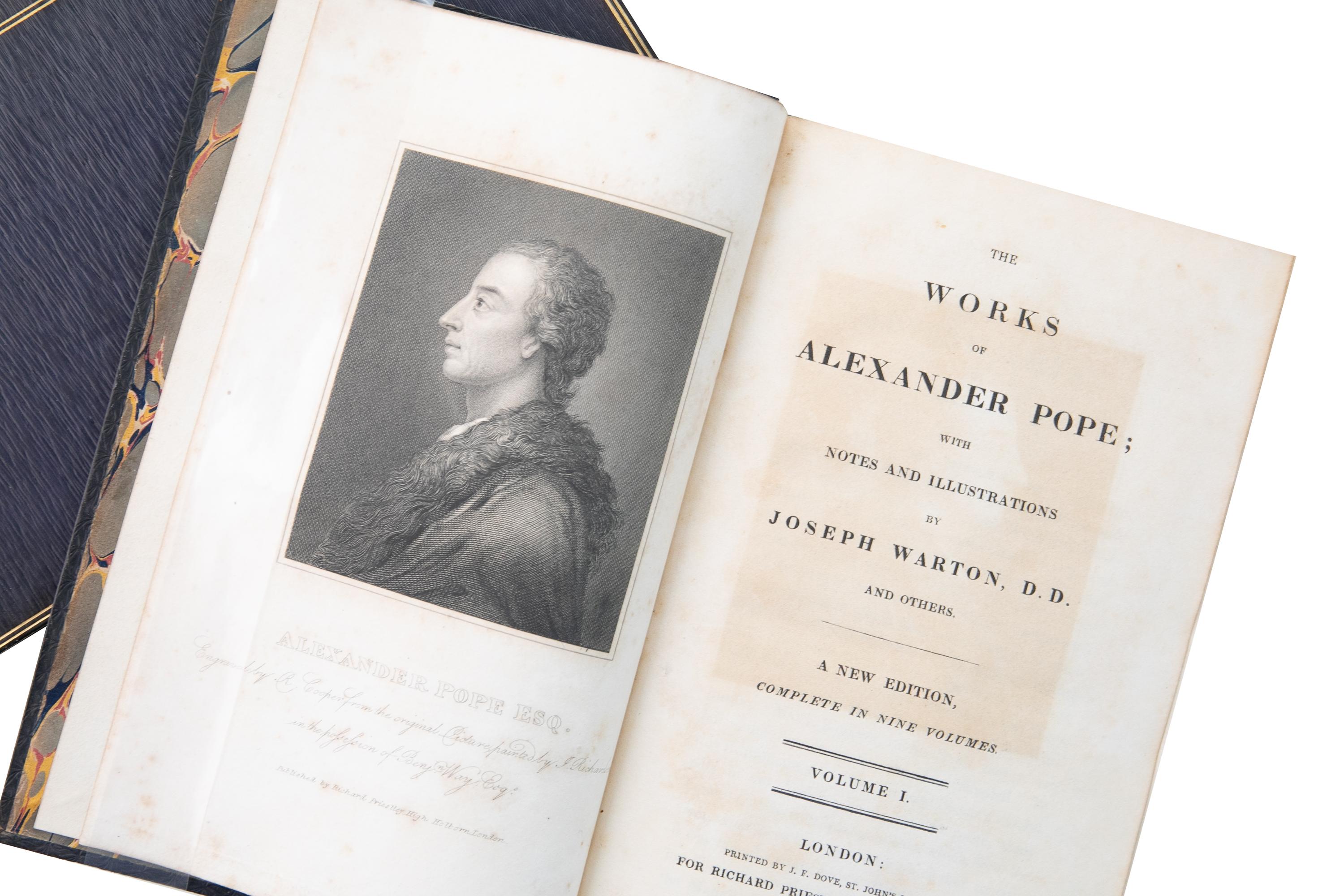 English 9 Volumes. Alexander Pope, The Works. For Sale