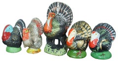 9 Vtg Thanksgiving Turkey Candy Containers Composition Paper Mache Deco Japan