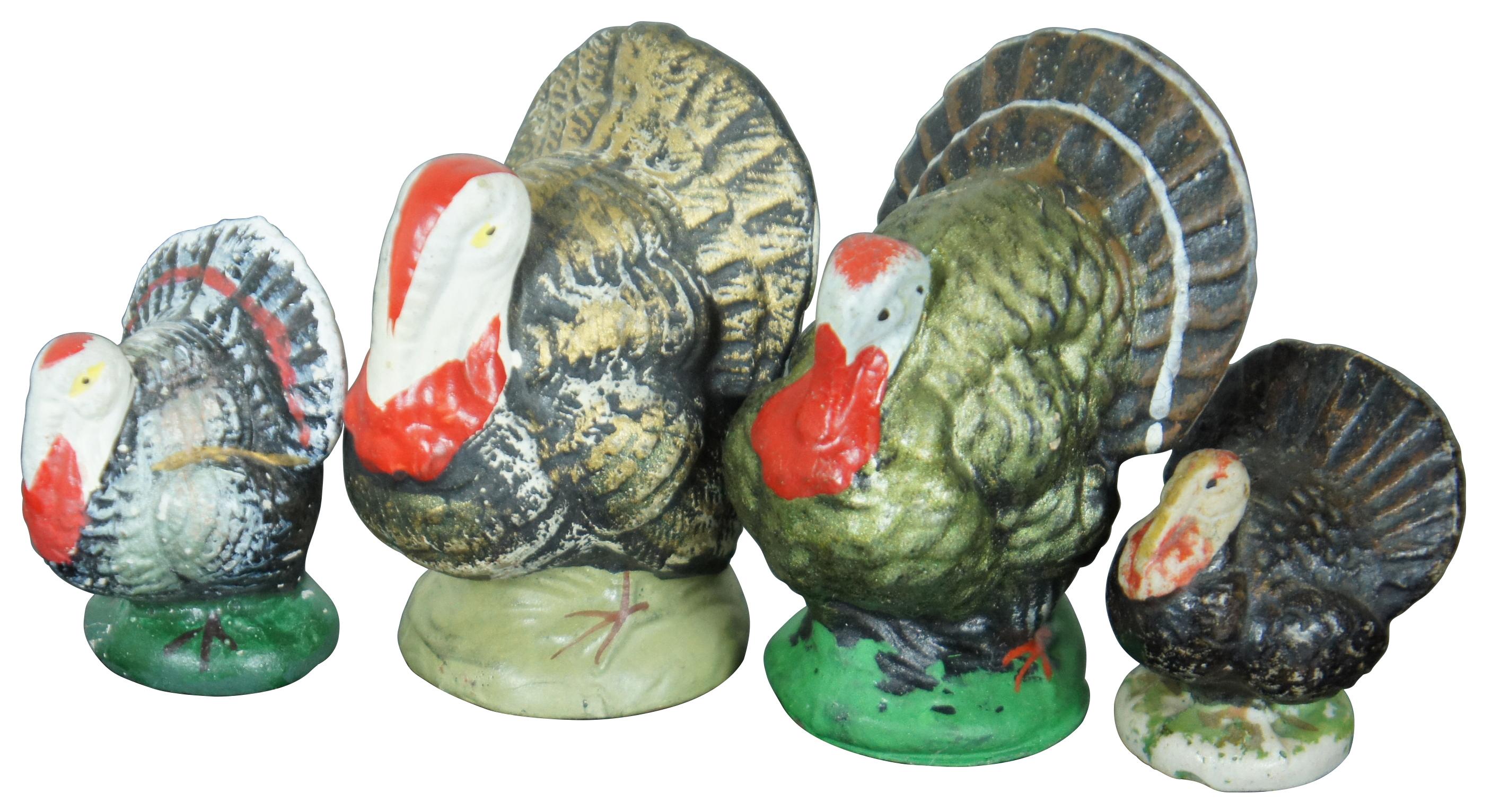 American Classical 9 Vtg Thanksgiving Turkey Candy Containers Composition Paper Mache Deco Japan