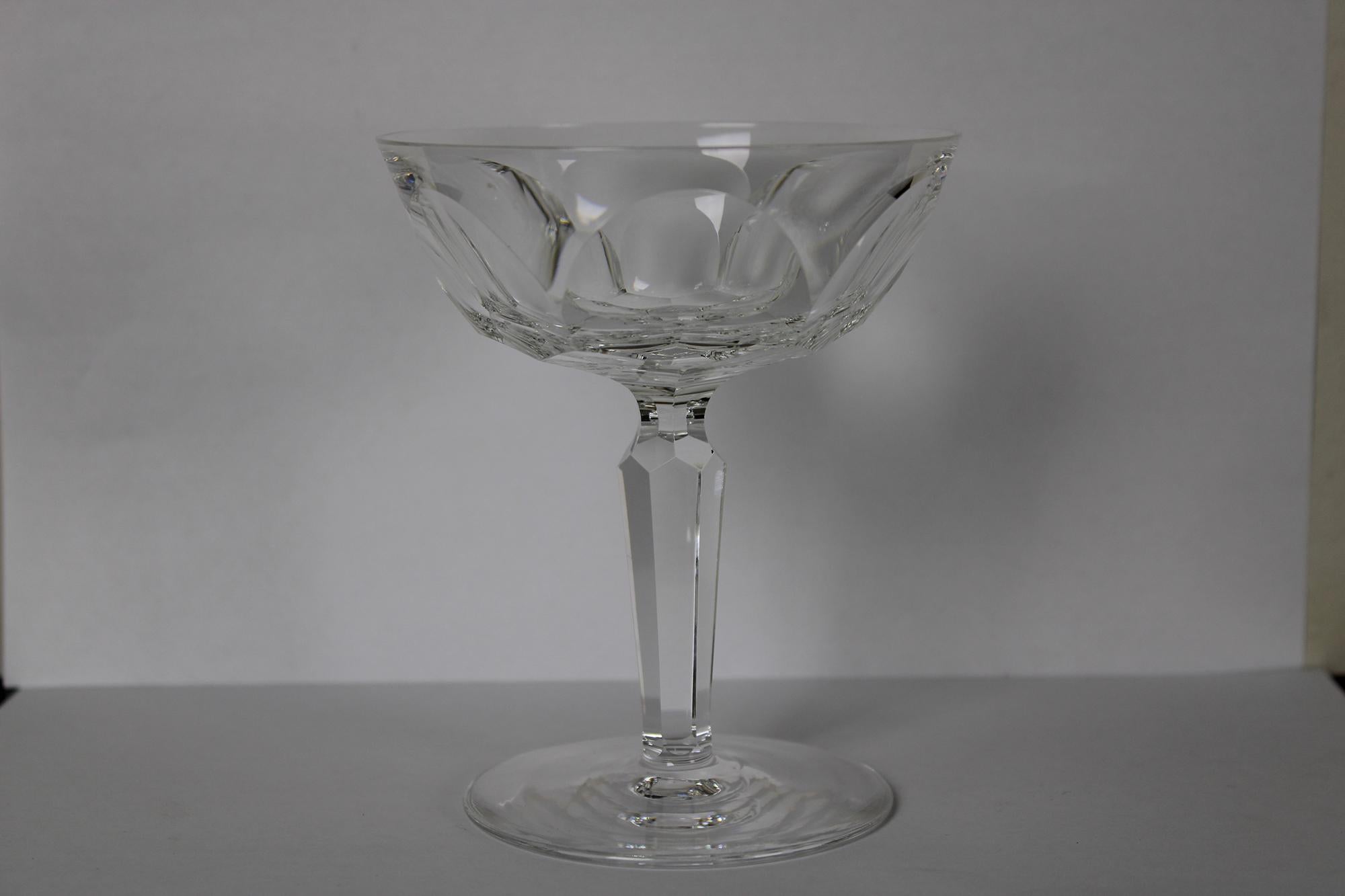 9 Waterford Sheila Cut Crystal Champagne Tall Sherbet Aperitif Digestif Glasses In Good Condition In Dayton, OH