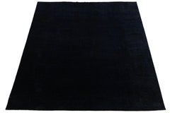 9 x 11 Deep Midnight Navy Modern Overdyed Wool Area Rug