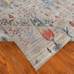 9' x 11'7" Luri Hand-Knotted Wool Rug – Afghan Tribal Tree of Life Area Rug