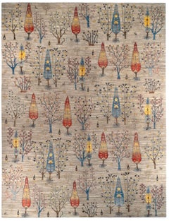 9' x 11'7" Luri Hand-Knotted Wool Rug – Afghan Tribal Tree of Life Area Rug