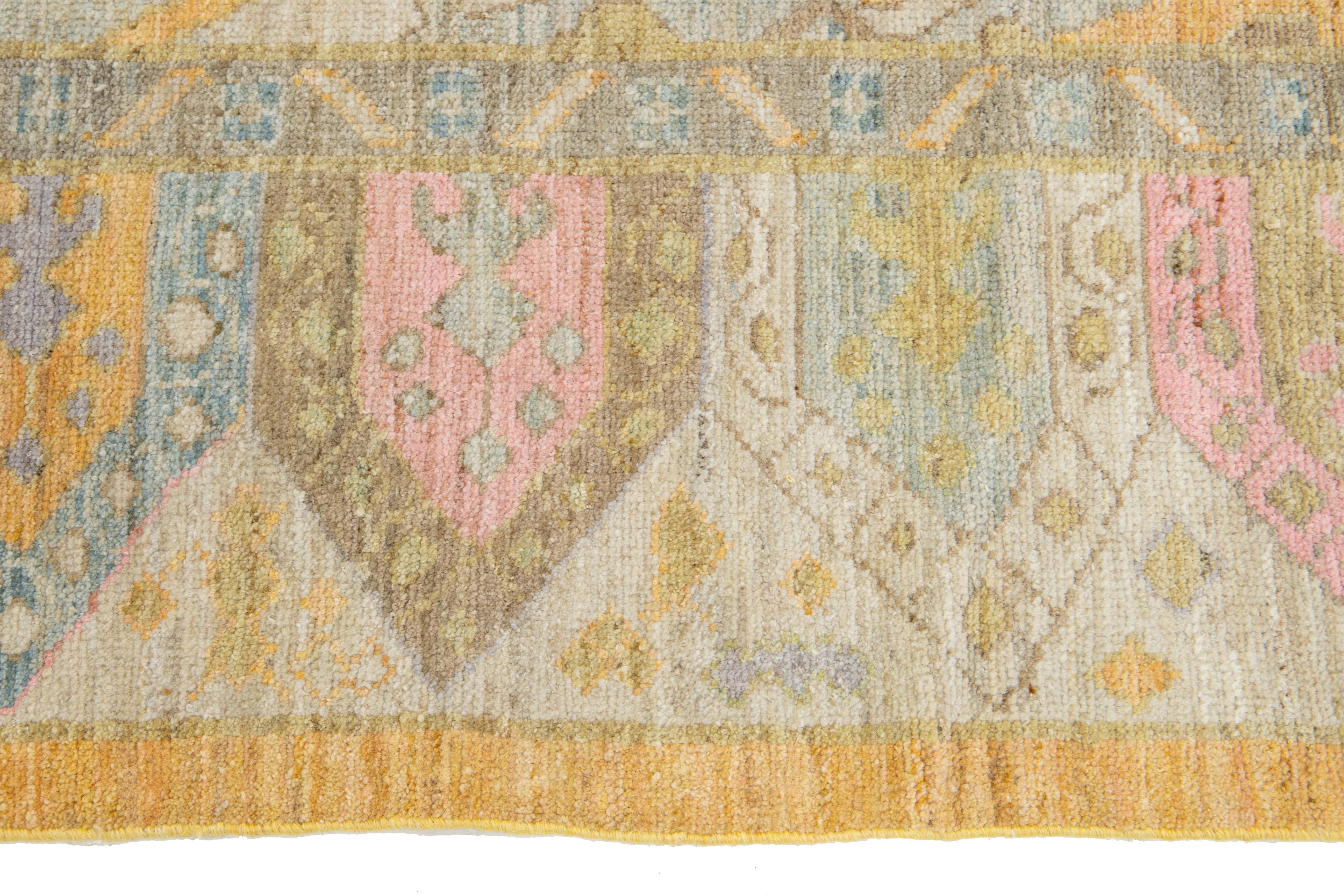 9 x 12 21. Jahrhundert Sultanabad Wolle Teppich mit Multicolor Geometrische Design im Zustand „Neu“ im Angebot in Norwalk, CT