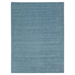 9 x 12 Contemporary Indian Handmade Blue Wool Rug