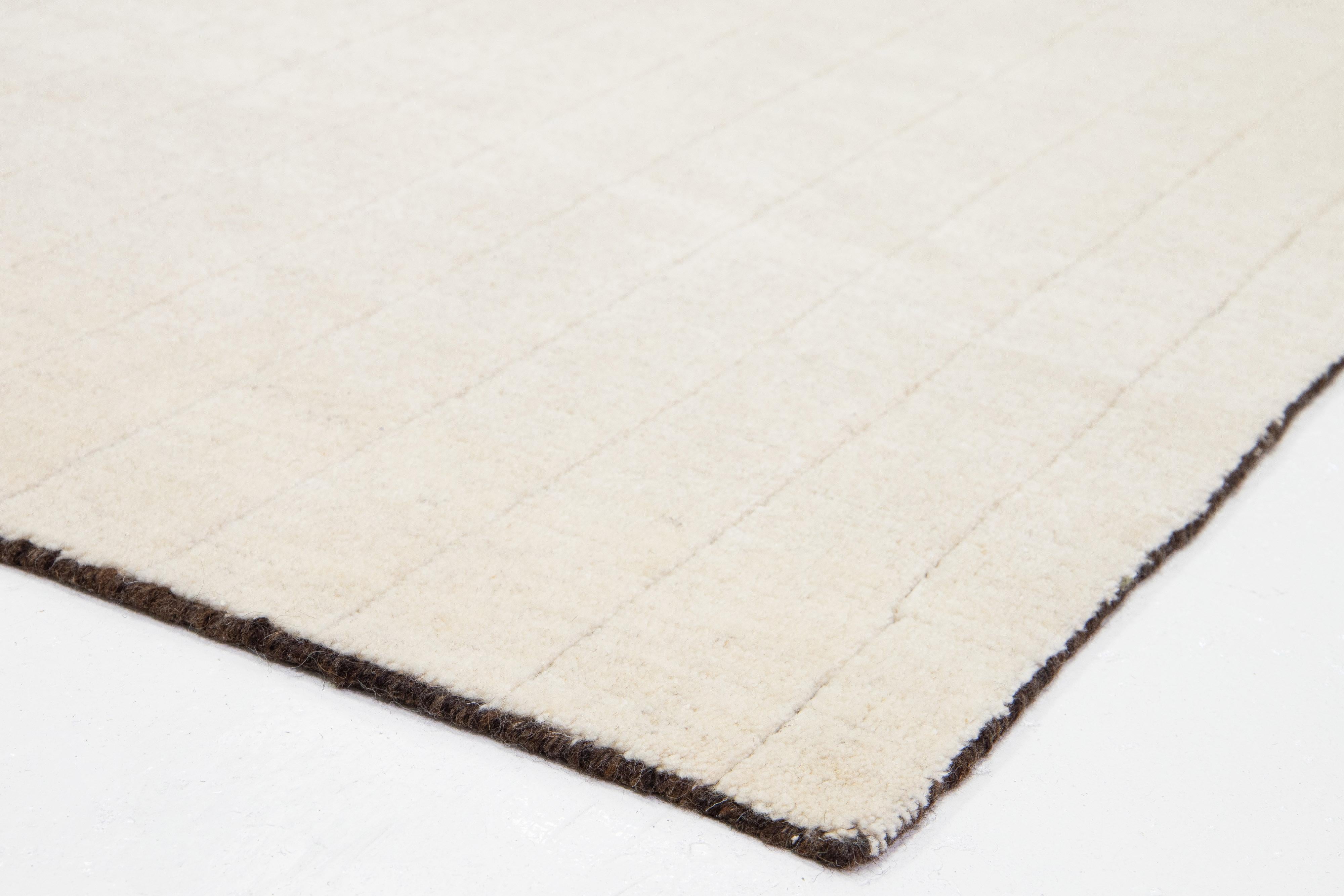 9 x 12 Zeitgenössischer marokkanischer Wollteppich in Beige mit geometrischem Design im Angebot 4