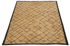 9 x 12 Tappeto di iuta geometrico fatto a mano Soumak contemporaneo in colore Tan