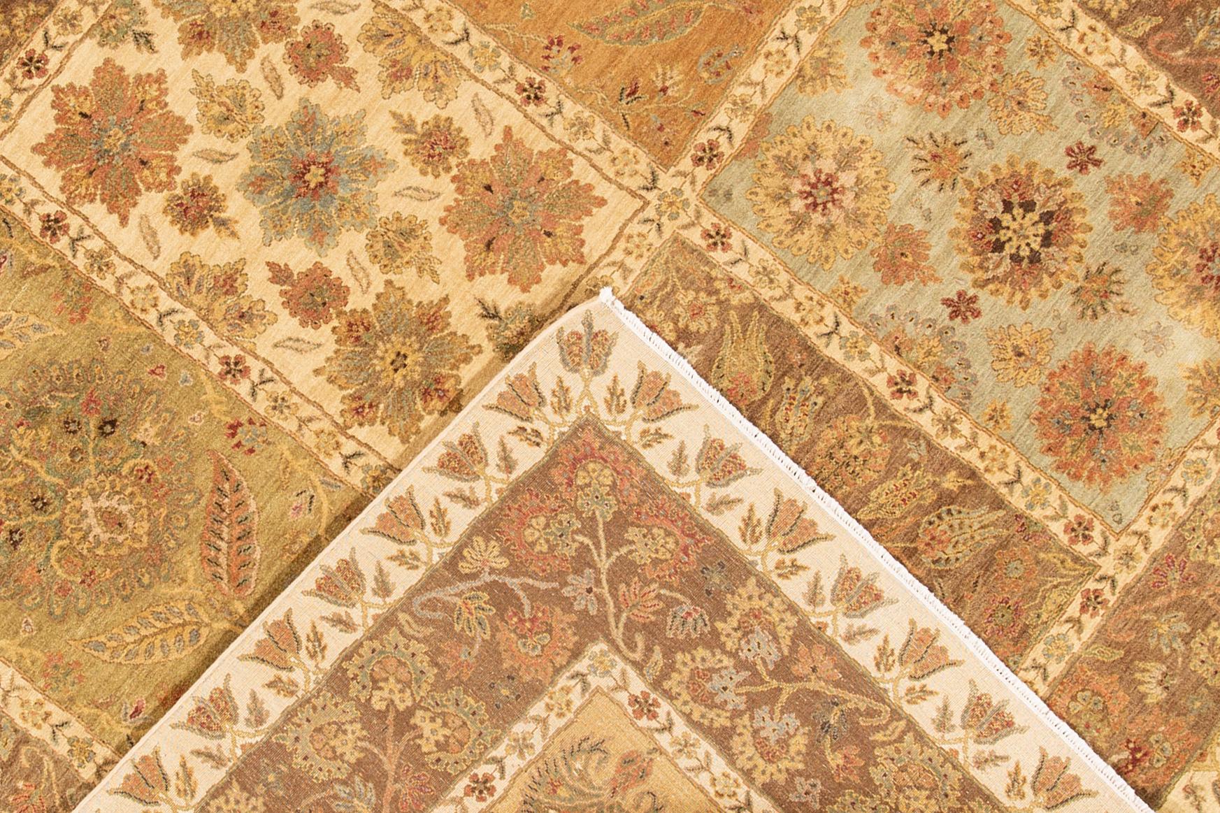 9 x 12 Hamdmade Modern Oushak Style Brauner Wollteppich (Indisch) im Angebot