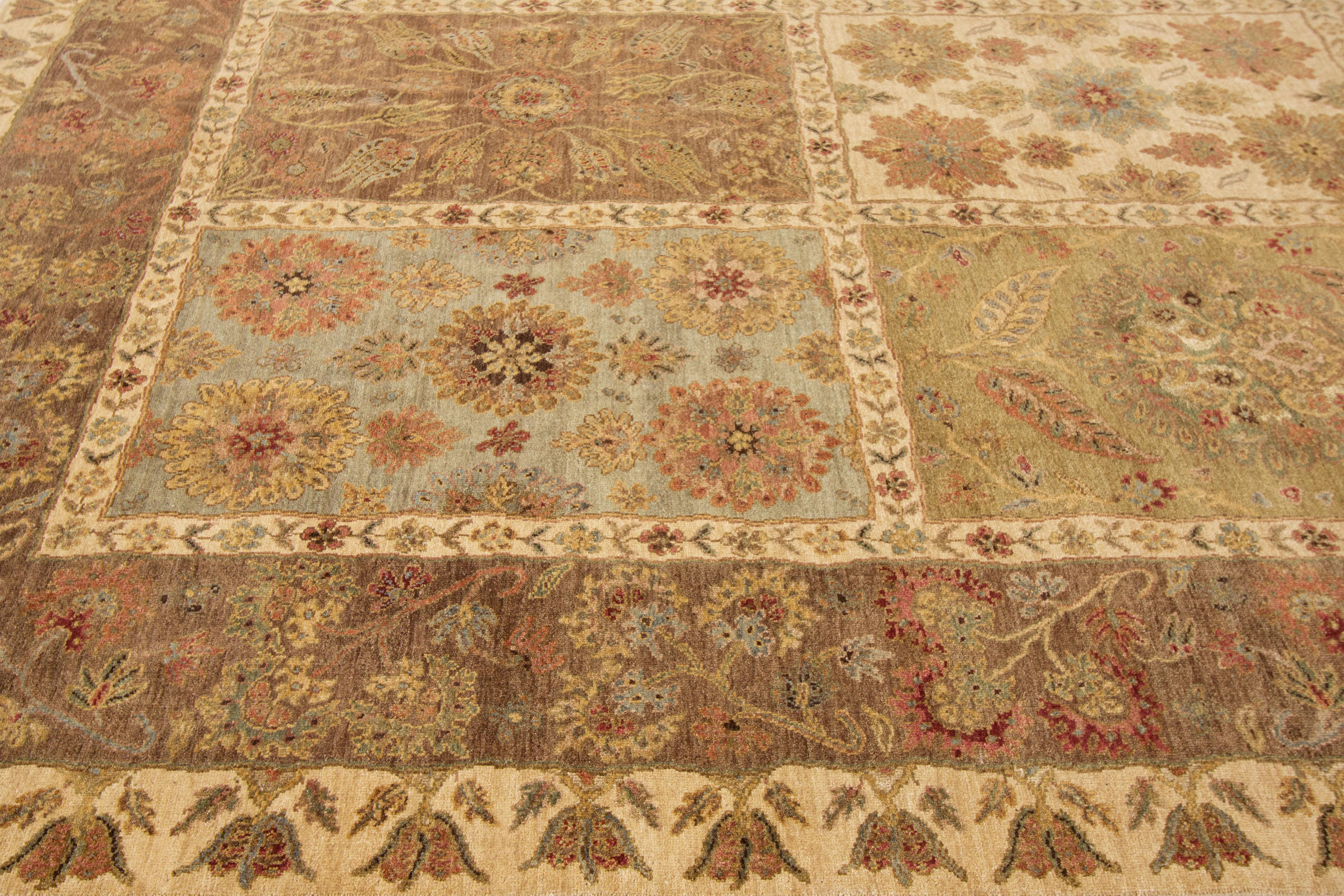 9 x 12 Hamdmade Modern Oushak Style Brauner Wollteppich im Zustand „Neu“ im Angebot in Norwalk, CT