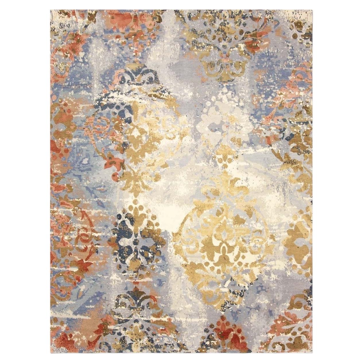 8'x10' Imperia Transitional Handgeknüpfter Teppich aus Wolle und Seide Luxury Area Rug